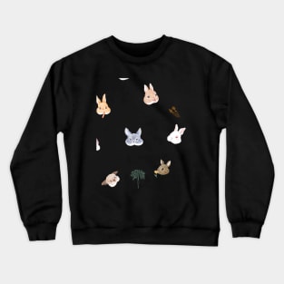 Pattern Head Rabbit Crewneck Sweatshirt